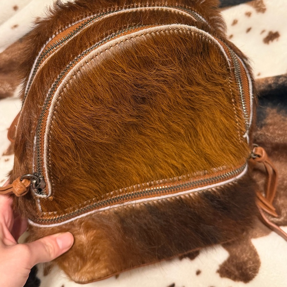 Trinity Ranch Mini Brown Cowhide Backpack - image 2